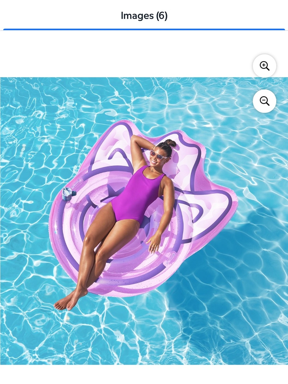 Women's Purple Smiley Face Inflatable Pool Float - Picture 4 of 6